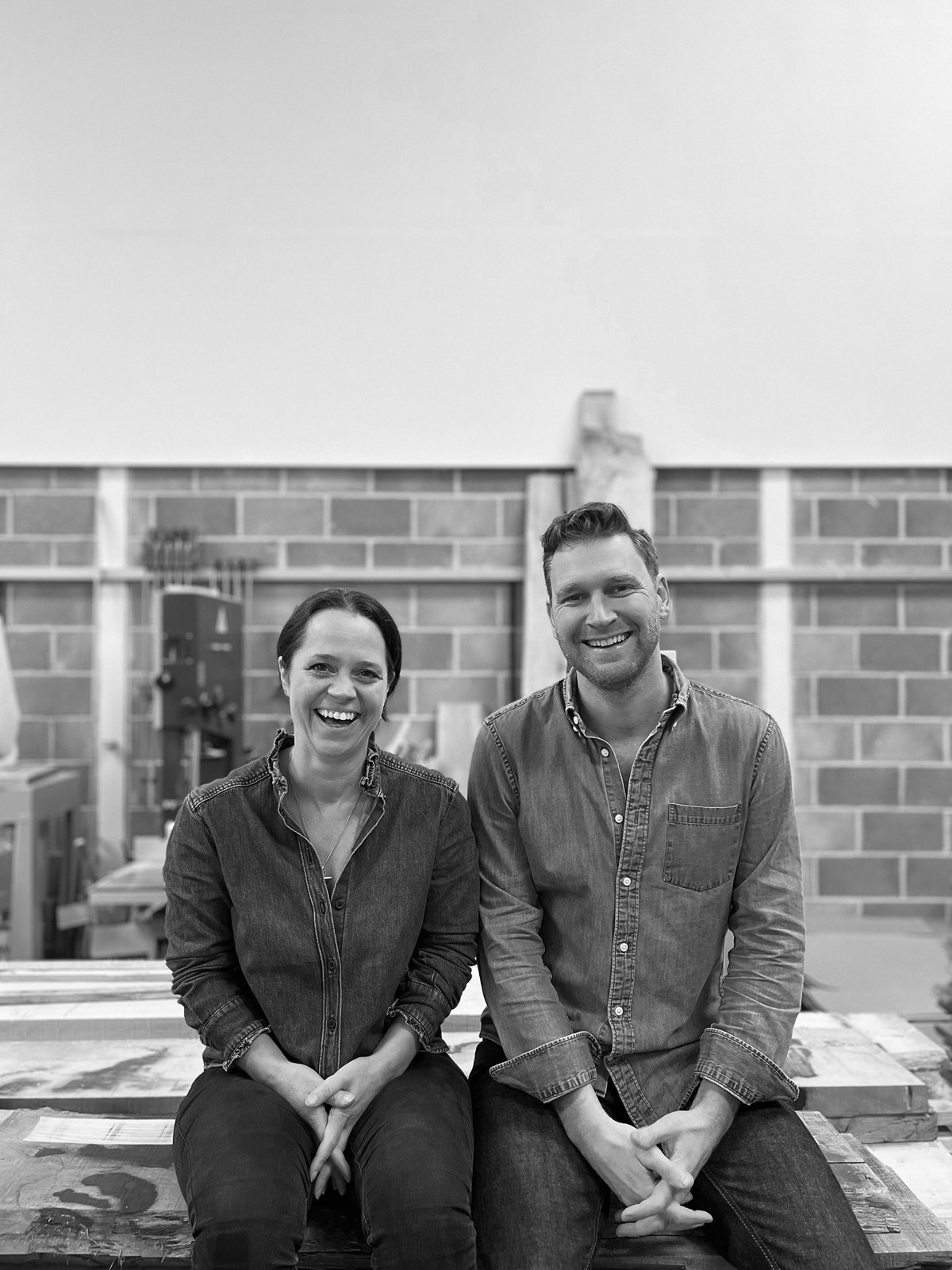 Stuart and Georgie in the workshop
